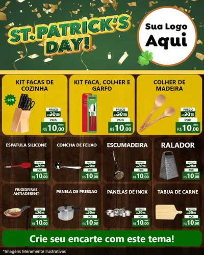 Modelo de Rede Social para Feed Instagram com o tema St Patriks Day para Utilidades Domésticas