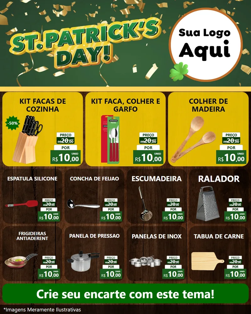 Modelo de Rede Social para Feed Instagram com o tema St Patriks Day para Utilidades Domésticas