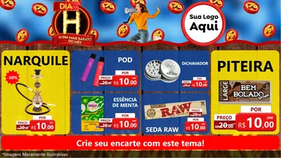 Modelo de TV para TV Horizontal com o tema Dia H - O Dia Mais Barato Do Mês para Tabacaria