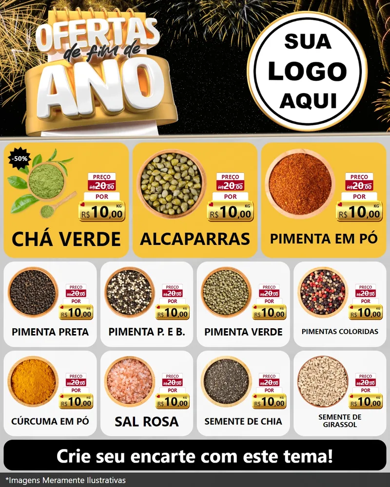 Modelo de Rede Social para Feed Instagram com o tema Ofertas de Fim de Ano para Produtos Naturais