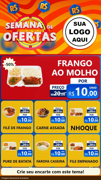 Modelo de Rede Social para Stories com o tema Semana de Ofertas para Restaurante
