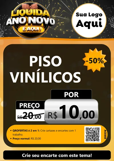 Modelo de Cartaz para Cartaz A4 Vertical com o tema Liquida Ano Novo É Aqui! para Material para Construção