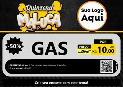 Modelo de Cartaz para Cartaz A4 Horizontal com o tema Quinzena Maluca para Água e gás