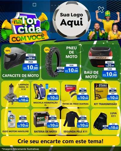 Modelo de Rede Social para Feed Instagram com o tema Na Torcida Com Você - Copa para Moto peças