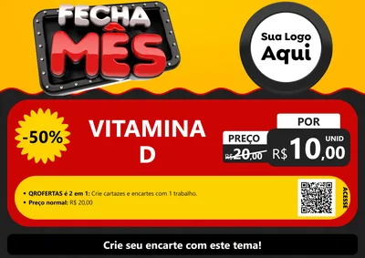 Modelo de Cartaz para Cartaz A4 Horizontal com o tema Fecha Mês para Farmácia