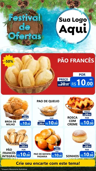 Modelo de Rede Social para Stories com o tema Festival de Ofertas - Inverno para Padaria