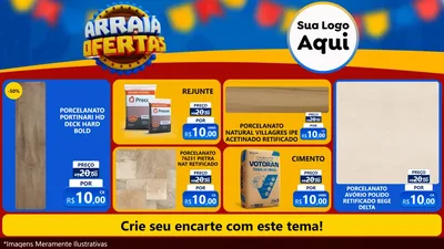 Modelo de TV para TV Horizontal com o tema Arraiá de Ofertas - Junina para Pisos e revestimentos
