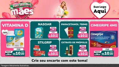 Modelo de TV para TV Horizontal com o tema Feliz Dia das Mães para Farmácia