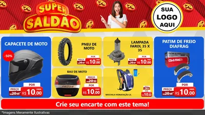 Modelo de TV para TV Horizontal com o tema Super Saldão para Moto peças