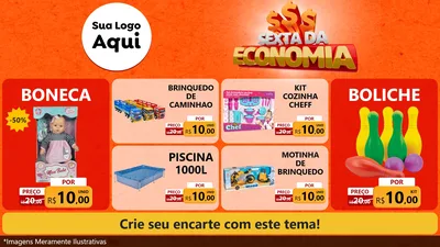 Modelo de TV para TV Horizontal com o tema Sexta da Economia para Brinquedos