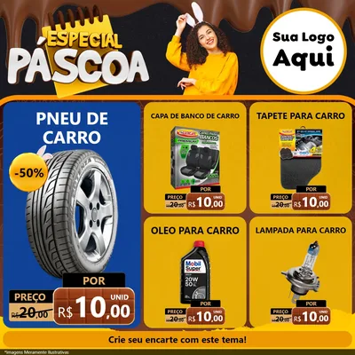 Modelo de Rede Social para Feed Facebook com o tema Especial Páscoa para Auto peças