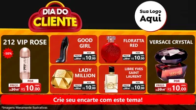 Modelo de TV para TV Horizontal com o tema Dia do Cliente para Perfumes