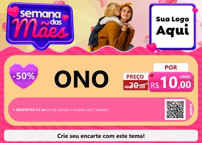 Modelo de Cartaz para Cartaz A4 Horizontal com o tema Semana das Mães para Óticas