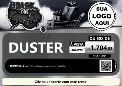 Modelo de Cartaz para Cartaz A4 Horizontal com o tema Black dos Sonhos para Concessionaria de Carros