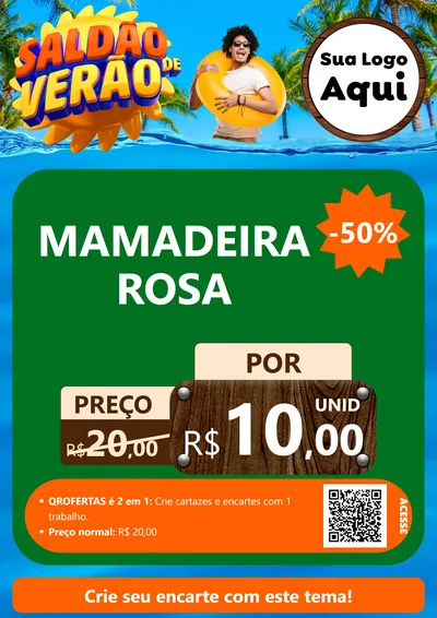 Modelo de Cartaz para Cartaz A4 Vertical com o tema Saldão de Verão para Bebês