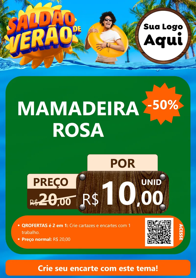 Modelo de Cartaz para Cartaz A4 Vertical com o tema Saldão de Verão para Bebês