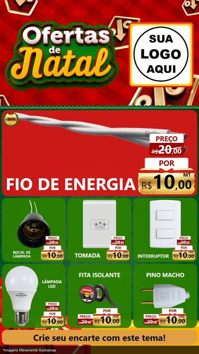 Modelo de Rede Social para Stories com o tema Ofertas de Natal para Materiais Elétricos