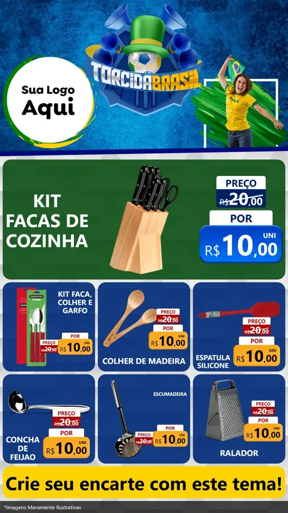 Modelo de Rede Social para Stories com o tema Torcida Brasil - Copa para Utilidades Domésticas
