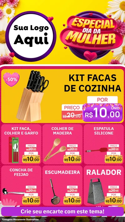 Modelo de Rede Social para Stories com o tema Especial Dia da Mulher para Utilidades Domésticas