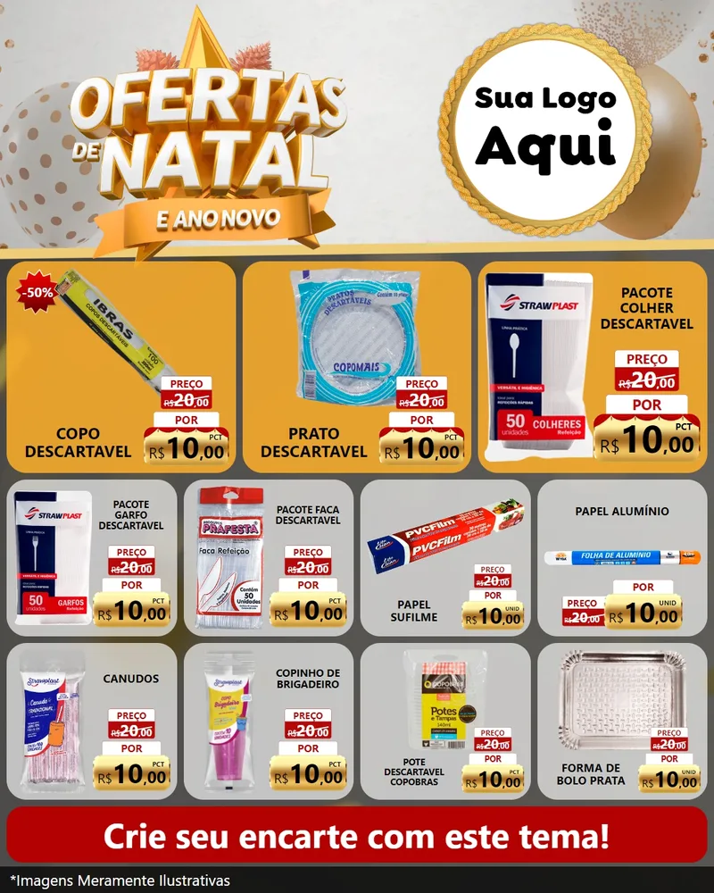 Modelo de Rede Social para Feed Instagram com o tema Ofertas De Natal E Ano Novo para Embalagens