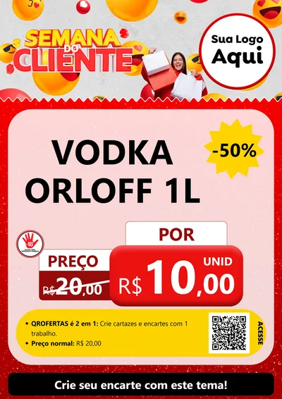 Modelo de Cartaz para Cartaz A4 Vertical com o tema Semana do Cliente para Distribuidora de bebidas