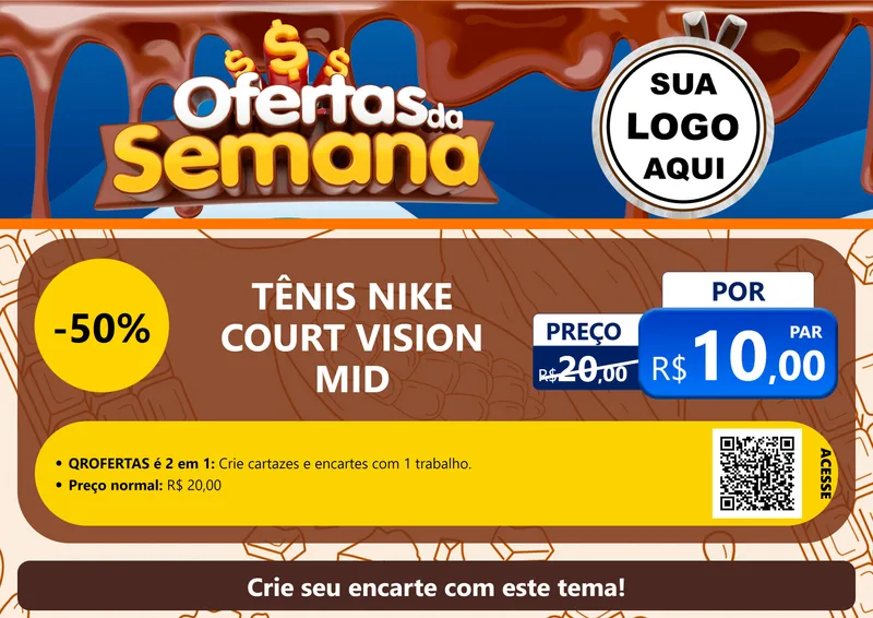 Modelo de Cartaz para Cartaz A4 Horizontal com o tema Ofertas da Semana - Páscoa para Calçados