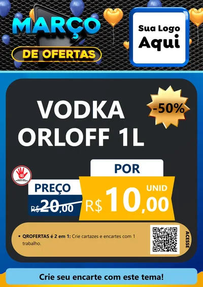 Modelo de Cartaz para Cartaz A4 Vertical com o tema Março de Ofertas para Distribuidora de bebidas