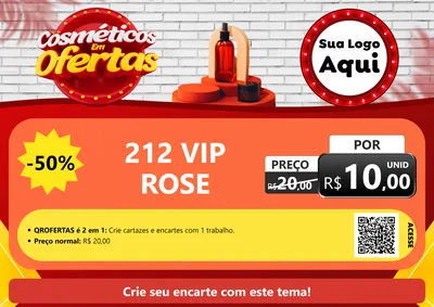 Modelo de Cartaz para Cartaz A4 Horizontal com o tema Cosméticos em Ofertas para Perfumes