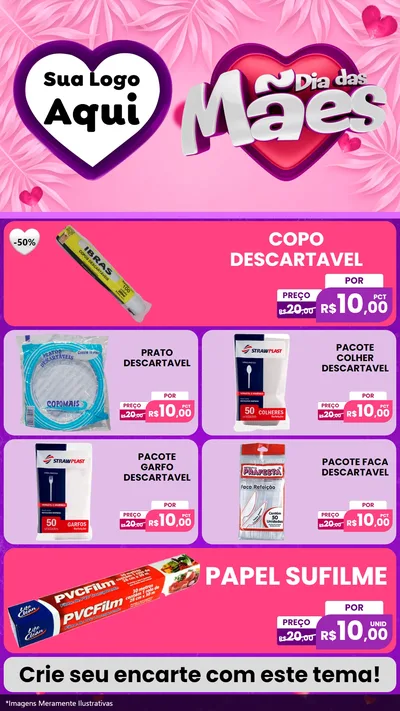 Modelo de TV para TV Vertical com o tema Dia das Mães para Embalagens