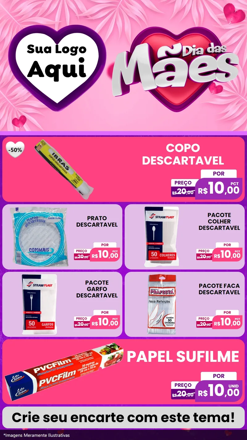 Modelo de TV para TV Vertical com o tema Dia das Mães para Embalagens