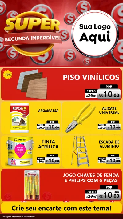 Modelo de TV para TV Vertical com o tema Super Segunda Imperdível para Material para Construção