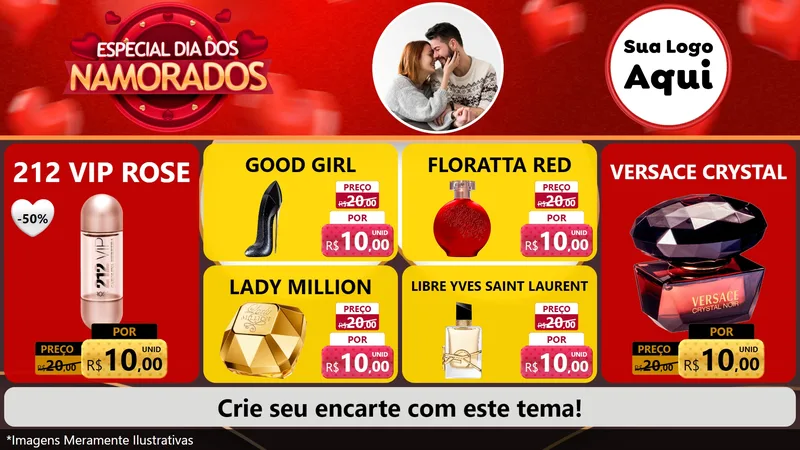 Modelo de TV para TV Horizontal com o tema Especial Dia Dos Namorados para Perfumes