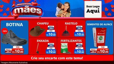 Modelo de TV para TV Horizontal com o tema Promoção das Mães para Agropecuária