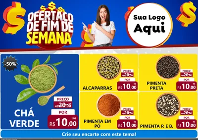 Modelo de Encarte para Encarte A4 Horizontal com o tema Ofertaço de Fim de Semana para Produtos Naturais
