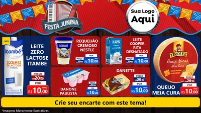 Modelo de TV para TV Horizontal com o tema Festa Junina para Frios e Laticínios