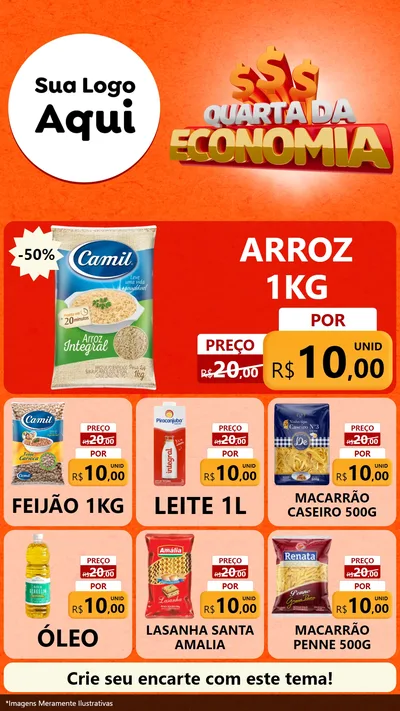 Modelo de Rede Social para Stories com o tema Quarta da Economia para Supermercado