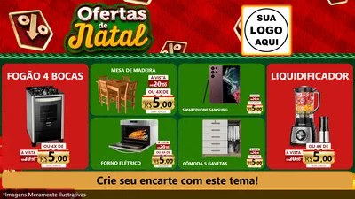 Modelo de TV para TV Horizontal com o tema Ofertas de Natal para Móveis e Eletro