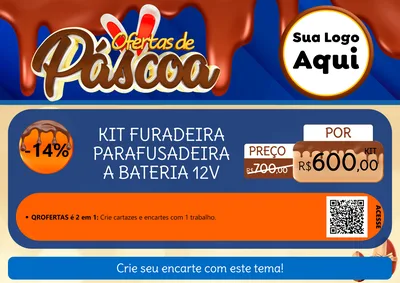 Modelo de Cartaz para Cartaz A4 Horizontal com o tema Ofertas de Páscoa para Maquinas e Ferramentas