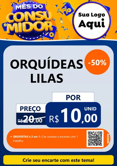 Modelo de Cartaz para Cartaz A4 Vertical com o tema Mês do Consumidor para Floricultura e jardim