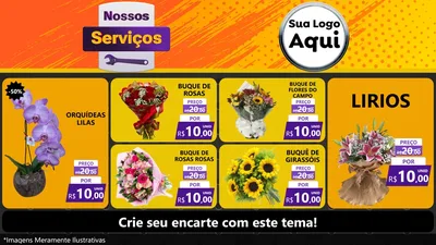 Modelo de TV para TV Horizontal com o tema Nossos Serviços para Floricultura e jardim