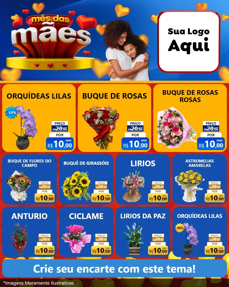Modelo de Rede Social para Feed Instagram com o tema Mês das Mães para Floricultura e jardim
