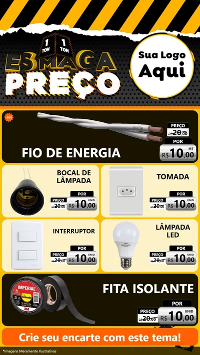 Modelo de TV para TV Vertical com o tema Esmaga Preço para Materiais Elétricos