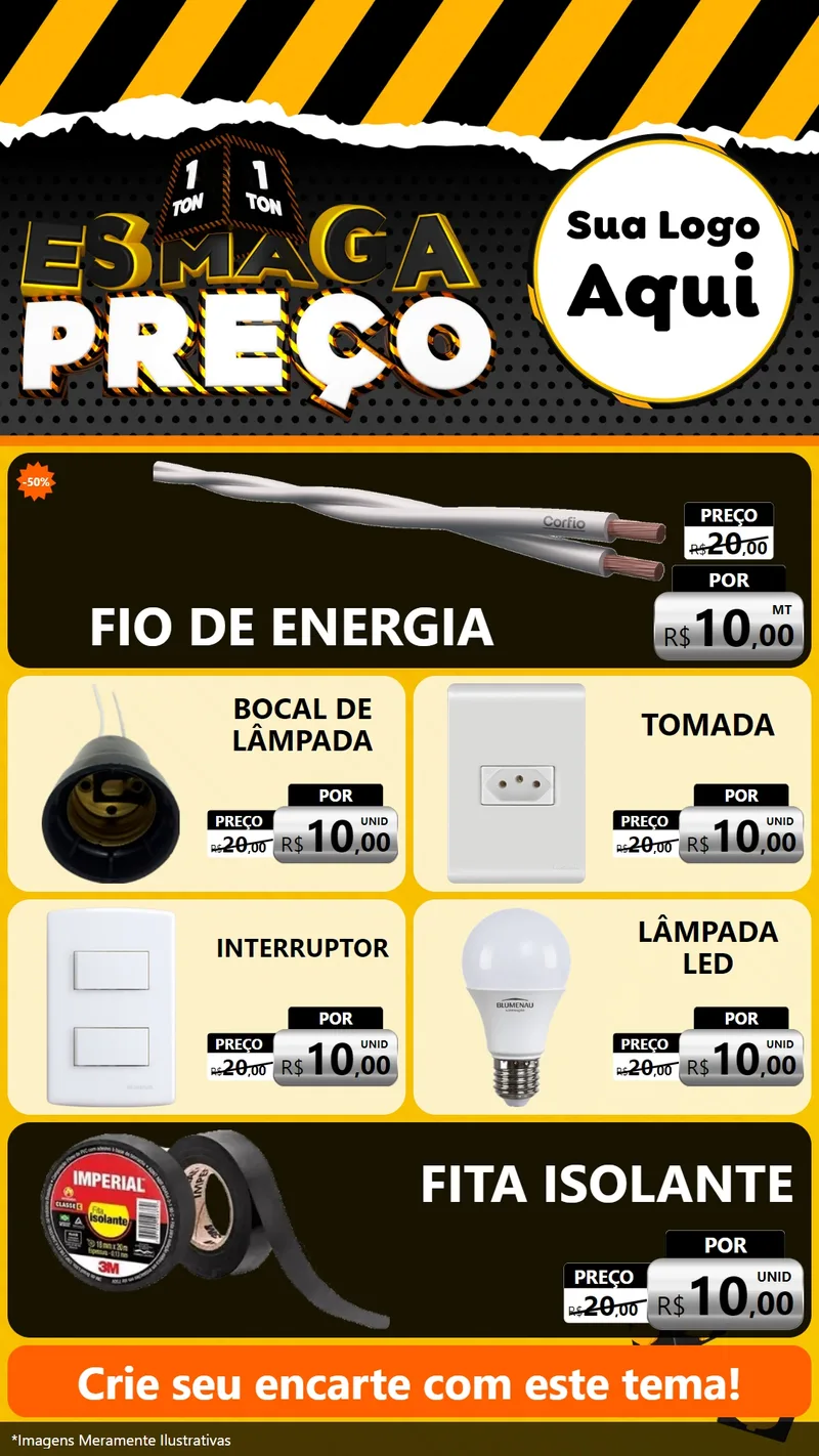 Modelo de TV para TV Vertical com o tema Esmaga Preço para Materiais Elétricos