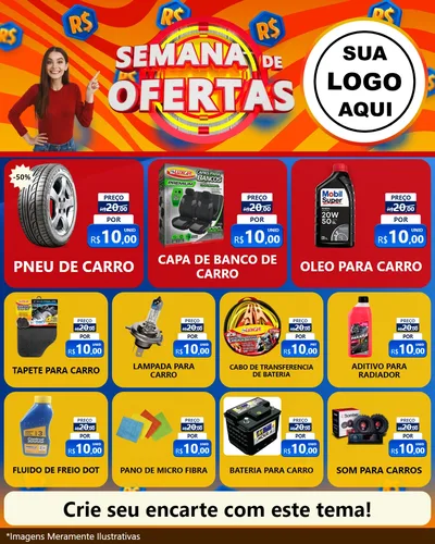 Modelo de Rede Social para Feed Instagram com o tema Semana de Ofertas para Auto peças