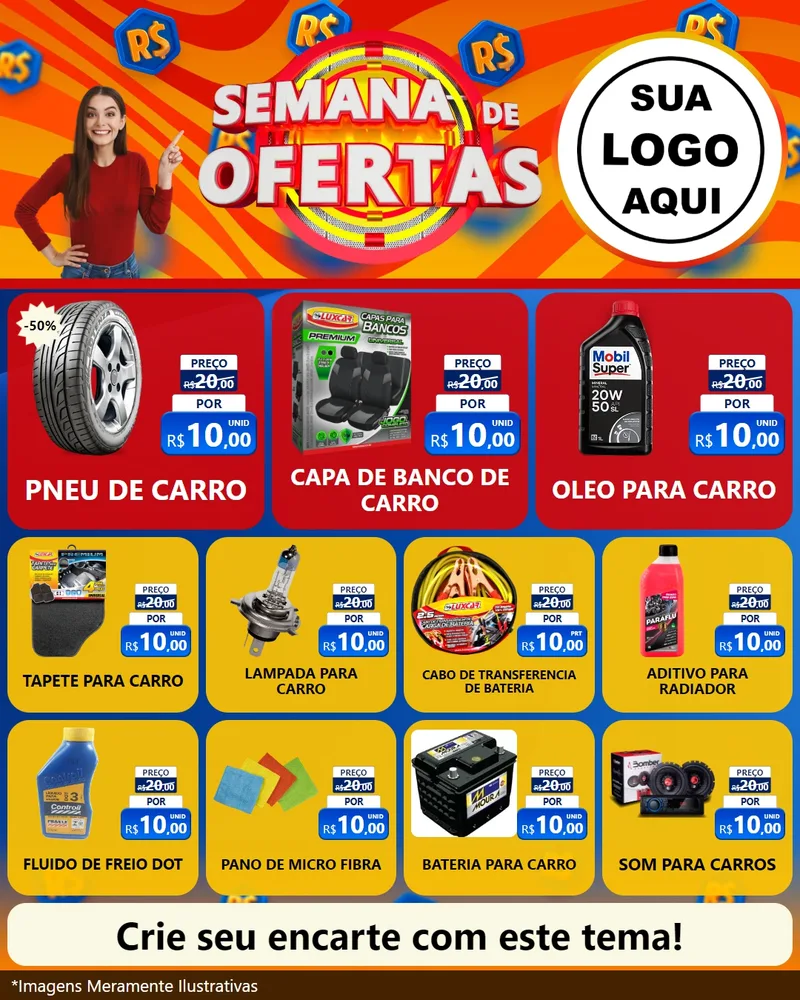 Modelo de Rede Social para Feed Instagram com o tema Semana de Ofertas para Auto peças
