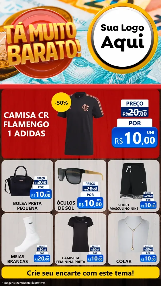 Modelo de Rede Social para Stories com o tema Está Muito Barato para Roupas e acessórios