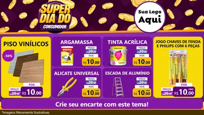 Modelo de TV para TV Horizontal com o tema Super Dia do Consumidor para Material para Construção