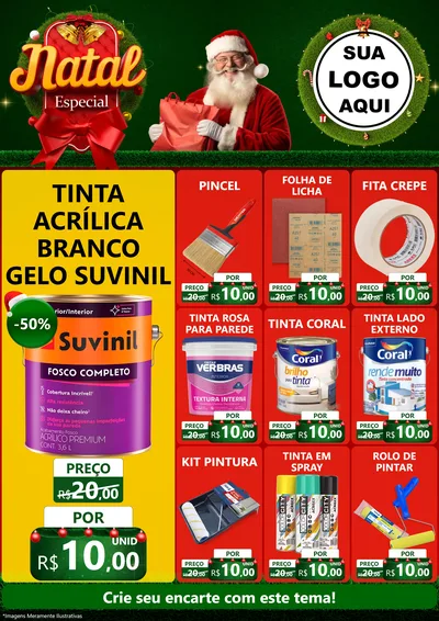 Modelo de Encarte para Encarte A4 Vertical com o tema Natal Especial para Tintas e Ferramentas