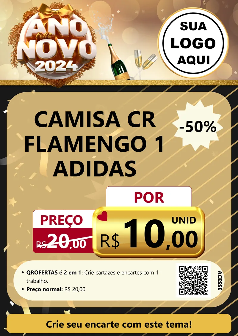 Modelo de Cartaz para Cartaz A4 Vertical com o tema Feliz Ano Novo 2027 para Roupas e acessórios