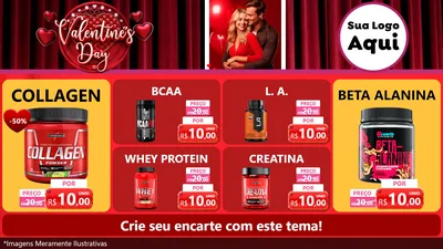 Modelo de TV para TV Horizontal com o tema Valentine's Day para Suplementos alimentares